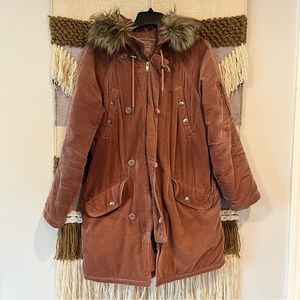 American Eagle Corduroy Winter Coat in pink
